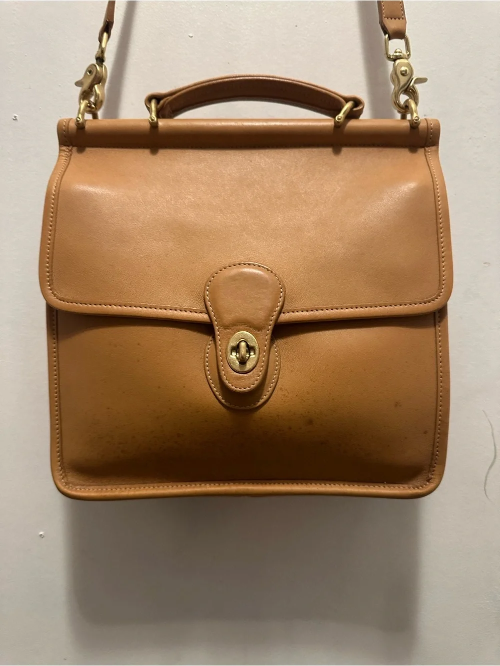 Vintage Coach 9927 British Tan Court Briefcase Messenger Bag USA Leather